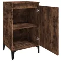 Table de chevet chêne fumé 40x35x70 cm bois d'ingénierie