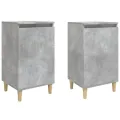 Tables de chevet 2 pcs gris béton 40x35x70 cm bois d'ingénierie