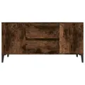 Meuble TV Chêne fumé 102x44,5x50 cm Bois d'ingénierie