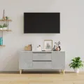 Meuble TV Gris béton 102x44,5x50 cm Bois d'ingénierie