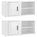 Meubles TV 2 pcs Blanc brillant 80x31,5x36 cm Bois d'ingénierie