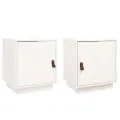 Tables de chevet 2 pcs Blanc 40x34x45 cm Bois de pin massif