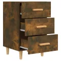 Table de chevet chêne fumé 40x40x66 cm bois d'ingénierie