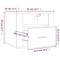 Table de chevet murale Blanc 50x36x40 cm