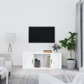 Meuble TV Blanc brillant 100x35x40 cm Bois d'ingénierie