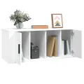 Meuble TV Blanc 100x35x40 cm Bois d'ingénierie