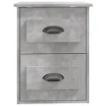 Table de chevet murale gris béton 41,5x36x53 cm