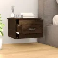 Table de chevet murale chêne marron 41,5x36x28 cm