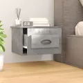 Table de chevet murale gris béton 50x36x40 cm