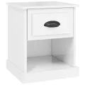 Table de chevet blanc brillant 39x39x47,5 cm Bois d’ingénierie