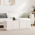 Table basse Blanc 110x50x40 cm Bois massif de pin