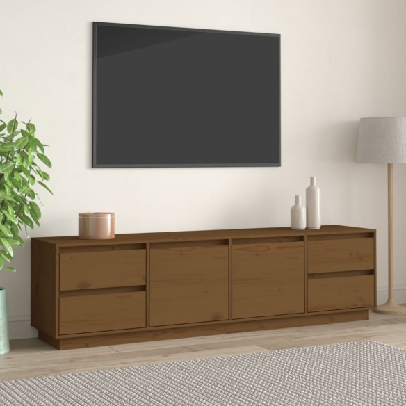 Meuble TV Marron miel 176x37x47,5 cm Bois de pin massif