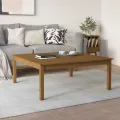 Table basse Marron miel 100x100x40 cm Bois massif de pin