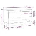 Meuble TV Gris 74x34x40 cm Bois de pin massif