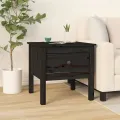 Tables d'appoint 2 pcs Noir 50x50x49 cm Bois massif de pin