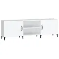 Meuble TV blanc brillant 150x30x50 cm bois d'ingénierie