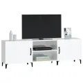 Meuble TV blanc brillant 150x30x50 cm bois d'ingénierie