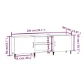 Meuble TV blanc brillant 150x30x50 cm bois d'ingénierie