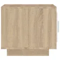 Table basse Blanc et chêne sonoma 51x50x45 cm Bois d'ingénierie
