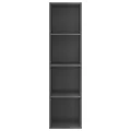 Meuble TV mural Gris brillant 37x37x142,5 cm Aggloméré