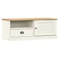 Meuble TV VIGO blanc 106x40x40 cm bois massif de pin
