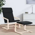 Chaise de relaxation Noir Tissu