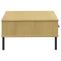 Table basse avec pieds en métal Marron Bois pin massif OSLO