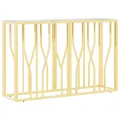 Table console 110x30x70 cm acier inoxydable et verre