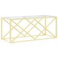 Table basse 110x45x45 cm acier inoxydable et verre