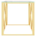 Table basse 110x45x45 cm acier inoxydable et verre