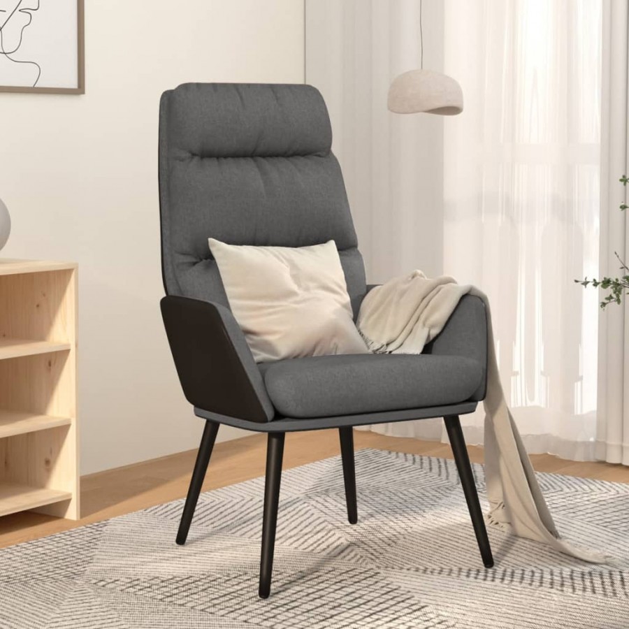 Chaise de relaxation Gris clair Tissu