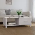 Table basse HAMAR Blanc 100x55x35 cm Bois massif de pin