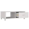 Table basse HAMAR Blanc 100x55x35 cm Bois massif de pin