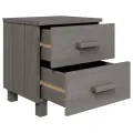 Table de chevet HAMAR Gris clair 40x35x44,5 cm Bois pin massif