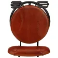 Tabourets de bar lot de 2 noir/marron cuir de chèvre véritable