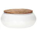 Table basse Blanc 68x68x30 cm Bois de récupération solide