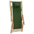 Chaise de terrasse Bambou et toile Vert