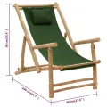 Chaise de terrasse Bambou et toile Vert