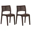 Chaises de jardin 2 pcs Moka Polypropylène