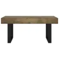 Table basse Marron foncé et noir 90x45x40 cm MDF et fer