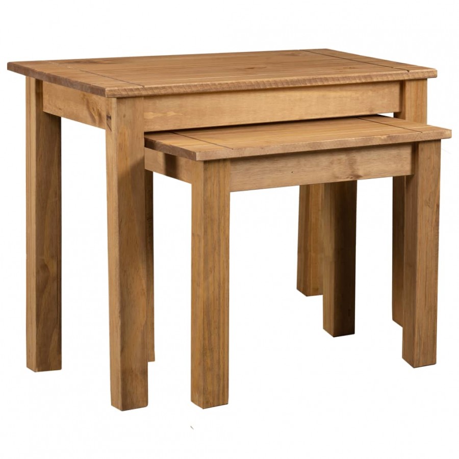 Tables gigognes 2 pcs Bois de pin massif Assortiment Panama