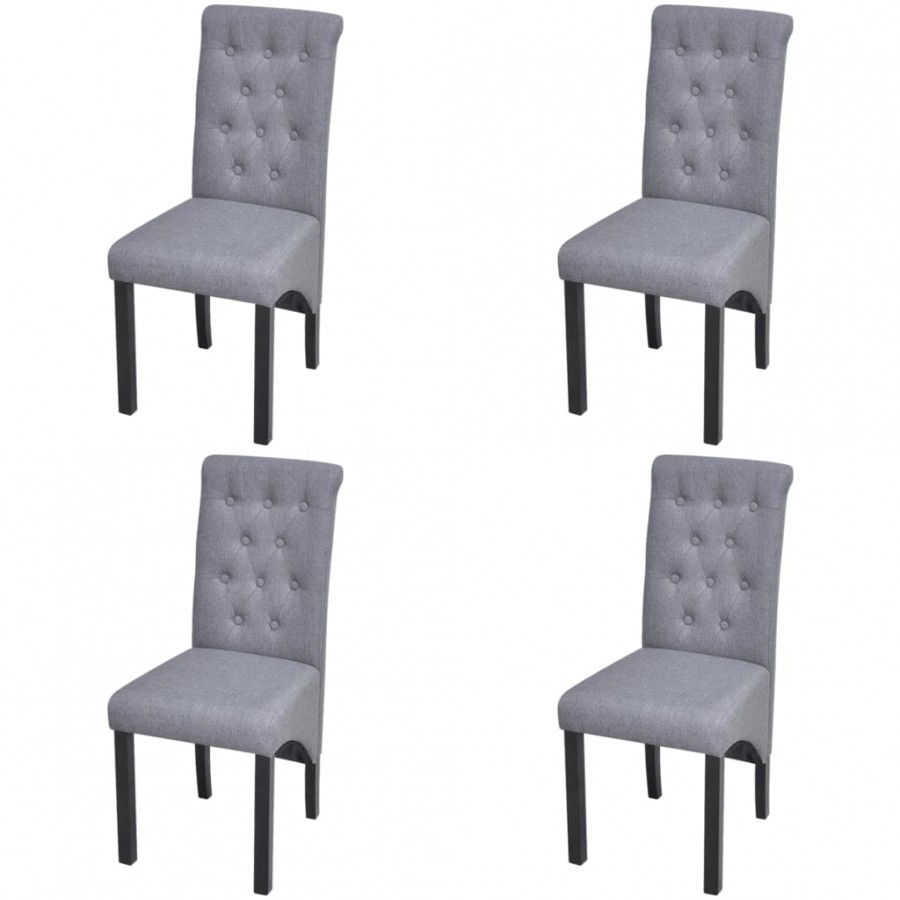 Chaises à manger lot de 4 gris clair tissu