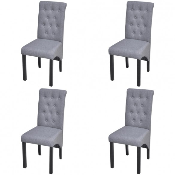 Chaises à manger lot de 4 gris clair tissu