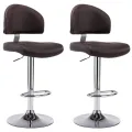 Tabourets de bar lot de 2 marron similicuir