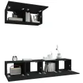 Ensemble de meubles TV 3 pcs Noir Bois d'ingénierie
