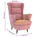 Fauteuil rose velours