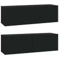 Ensemble de meubles TV 6 pcs Noir Bois d'ingénierie