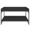 Table basse noir 80x80x45 cm bois d'ingénierie et fer