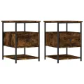 Tables de chevet 2 pcs chêne fumé 40x42x56 cm bois d'ingénierie