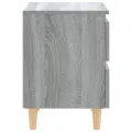 Tables de chevet pieds en bois 2 pcs Sonoma gris 40x35x50 cm